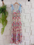 Floral Tie Straps Padded Maxi Dress